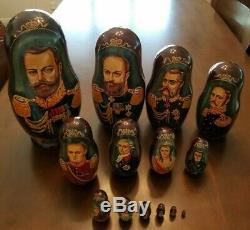 Romanov Dynasty Russian Nesting Dolls Matryoshka 14 pieces Czar Tzar 1613-1917