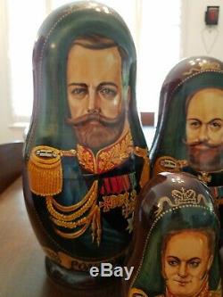 Romanov Dynasty Russian Nesting Dolls Matryoshka 14 pieces Czar Tzar 1613-1917