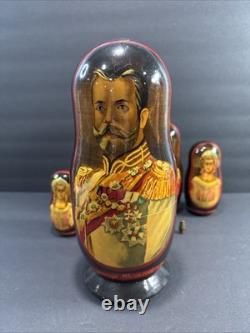 Romanovs Dynasty Hand Painted Wooden Nesting Dolls by Vishnyakov V. V. (READ)