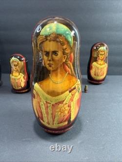 Romanovs Dynasty Hand Painted Wooden Nesting Dolls by Vishnyakov V. V. (READ)