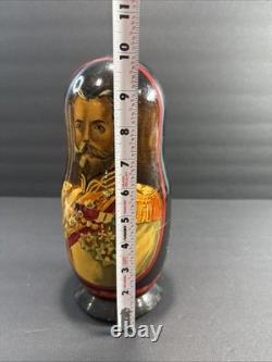 Romanovs Dynasty Hand Painted Wooden Nesting Dolls by Vishnyakov V. V. (READ)