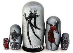 Russian 5 nesting doll Nightmare Before Christmas Jack Sally Victor Corpse Bride