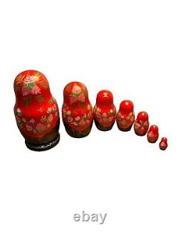 Russian 7 Piece Nesting Dolls Fairytale Signed By Artist