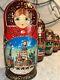 Russian Architecture Hand Painted Matryoshka Nesting Doll 5 Pce 7 Signed