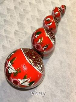 Russian Architecture Hand Painted Matryoshka Nesting Doll 5 Pce 7 Signed