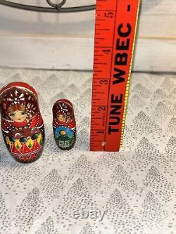 Russian Architecture Hand Painted Matryoshka Nesting Doll 5 Pce 7 Signed