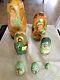 Russian Artist Matryoshka 24 Kt Gold Paint 7 Pcs. The Angels Watch One Of A Kind