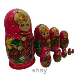 Russian Artist Nesting Large Dolls Matryoshka Set 10 pcs Hand Painted