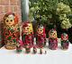 Russian Artist Nesting Dolls Matryoshka Set 10 Pcs. Hand Painted In Russia 12'