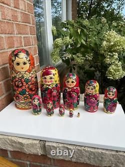 Russian Artist Nesting dolls Matryoshka set 10 pcs. Hand painted in Russia 12'