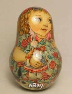 Russian Author's doll Alenka Roly Poly Doll no nesting 5,12 inches