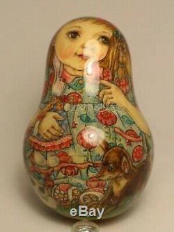 Russian Author's doll Alenka Roly Poly Doll no nesting 5,12 inches