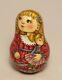 Russian Author's Doll Mashenka Roly Poly Doll No Nesting H=4,33 Inches (11 Cm)