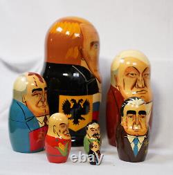Russian Babushka Wood Nesting Dolls Vintage 7-Piece Hand Painted