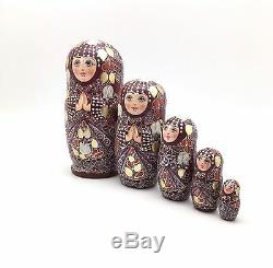 Russian Beauty Nesting Doll set Hand Painted Signed ArtWork