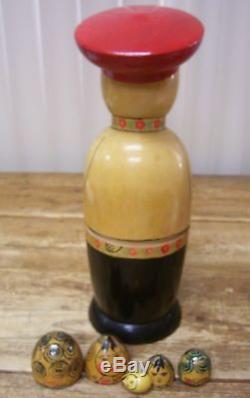 Russian Boy Man Nesting Doll USSR Russia Wood Wooden Vintage Asian Chinese Japan