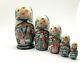 Russian Christmas Nesting Doll Hand Painted Signed