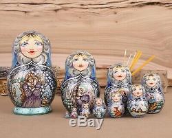 Russian Christmas matryoshka Custom nesting dolls Christmas gifts Art doll
