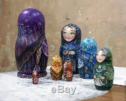 Russian Collectible matryoshka//Nesting Doll handmade 7 seats Russian berries