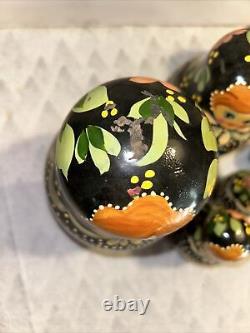 Russian Countryside Hand Painted Matryoshka Nesting Doll Polka Dot- 7 Pce 7