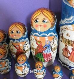 Russian Dolls 14 pieces signed