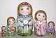 Russian Dolls 5 Pyrography Girls Chmeleva Exclusive Hand Painted Matryoshka Gift