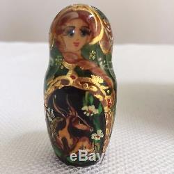 Russian Fairy Tale Firebird Nesting Dolls Hand Painted Signed