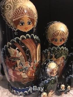 Russian Fairy Tale Hand Painted Matryoshka -15- Nesting Dolls MAGNIFICENT