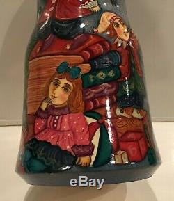 Russian Fedoskino Style 5 Nest. Doll Nutcracker By O. Shiryaeva