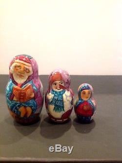Russian Fedoskino Style 7 Nest. Doll Christmas Eve Shiryaeva 8.5