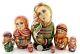 Russian Hand Painted Nesting Dolls Fairy Tale As Pike Orders Signed Matrioshka 7