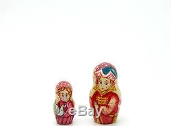 Russian HAND PAINTED nesting dolls Fairy tale AS PIKE ORDERS signed MATRIOSHKA 7