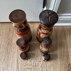 Russian Hand Carved Nesting Dolls Tall Male and Female READ