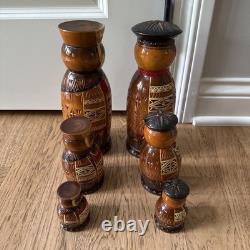 Russian Hand Carved Nesting Dolls Tall Male and Female READ