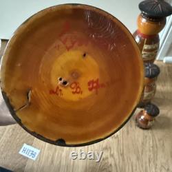 Russian Hand Carved Nesting Dolls Tall Male and Female READ