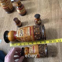 Russian Hand Carved Nesting Dolls Tall Male and Female READ