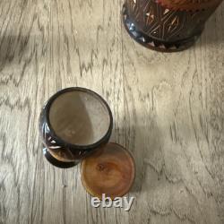 Russian Hand Carved Nesting Dolls Tall Male and Female READ