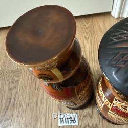 Russian Hand Carved Nesting Dolls Tall Male and Female READ