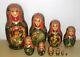 Russian Hand Painted Matryoshka Stacking Nesting Dolls Authentic 10 Pc Signed