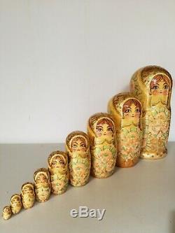 Russian Hand Painted Nesting Doll Matryoshka 9Piece Sets Made in Russia