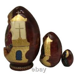 Russian Icon Hand carved Hand painted Nesting Dolls Christmas set