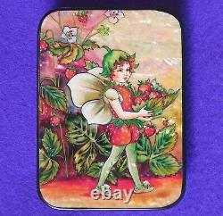 Russian LACQUER Box Strawberry FLOWER Fairy SILANTYEVA HAND PAINTED UNIQUE GIFT