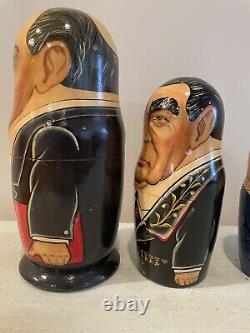 Russian Leaders Nesting Dolls Gorbachev 9 Pieces Made In USSR 12 Tall Assembled