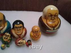 Russian Leadership wooden Nesting Dolls set of 10