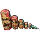 Russian Matryoshka 10 Piece Horse Drawn Troika Nesting Doll Set Hand Painted