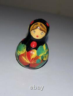 Russian Matryoshka 5 Pc Hand Painted Nesting Dolls Signed By Ceprueb Nocag
