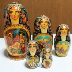 Russian Matryoshka 5pcs Hand Painted Nesting Dolls Life of Jesus Christ