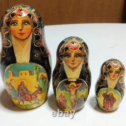 Russian Matryoshka 5pcs Hand Painted Nesting Dolls Life of Jesus Christ