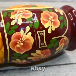 Russian Matryoshka 9.5 Nesting Doll 7pc Signed Sergiev 1994 Family