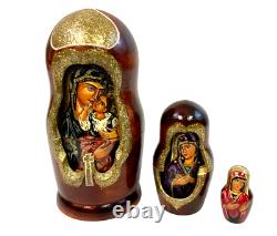 Russian Matryoshka Doll Religious Painted- 7